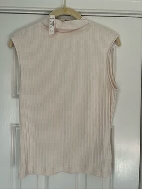 Madewell Pink Ribbed Mock Neck Tank